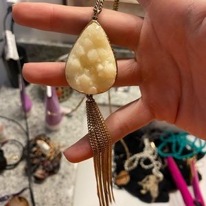 Geode tassel necklace